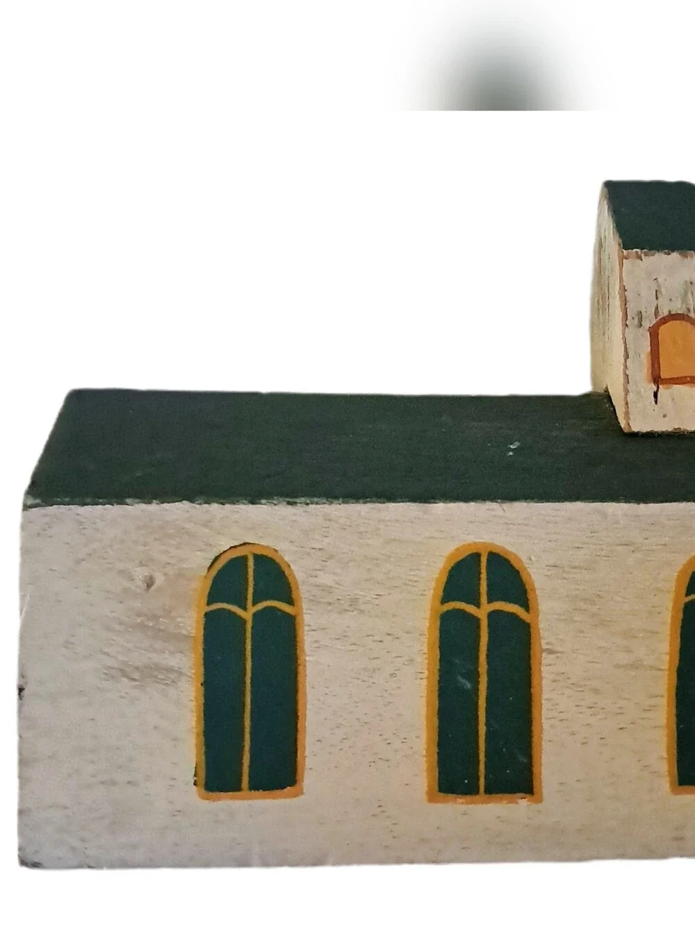 Vintage 2002 Interior Accents Homespun Primitive Wooden Block Houses Set of 2